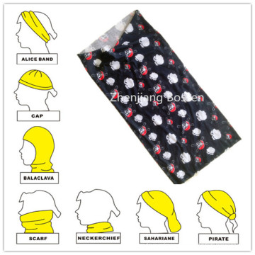 Kundenspezifischer Schädel Gedruckter Headwrap Multifunktions-Biker Stirnband Head Schal